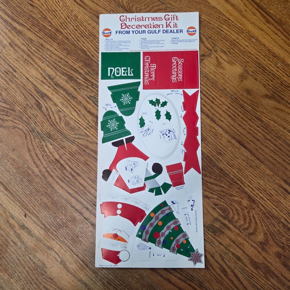 Vintage Gulf Oil Christmas Gift Decoration Kit NOS Gas Station Advertising